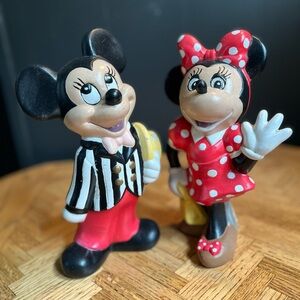 Vintage Disney Mickey and Minnie Mouse Ceramic Figurines